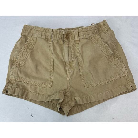 Aerie Khaki Shorts Distressed Chino Cargo Tan Pockets Sunshine - Size XS - Picture 1 of 10